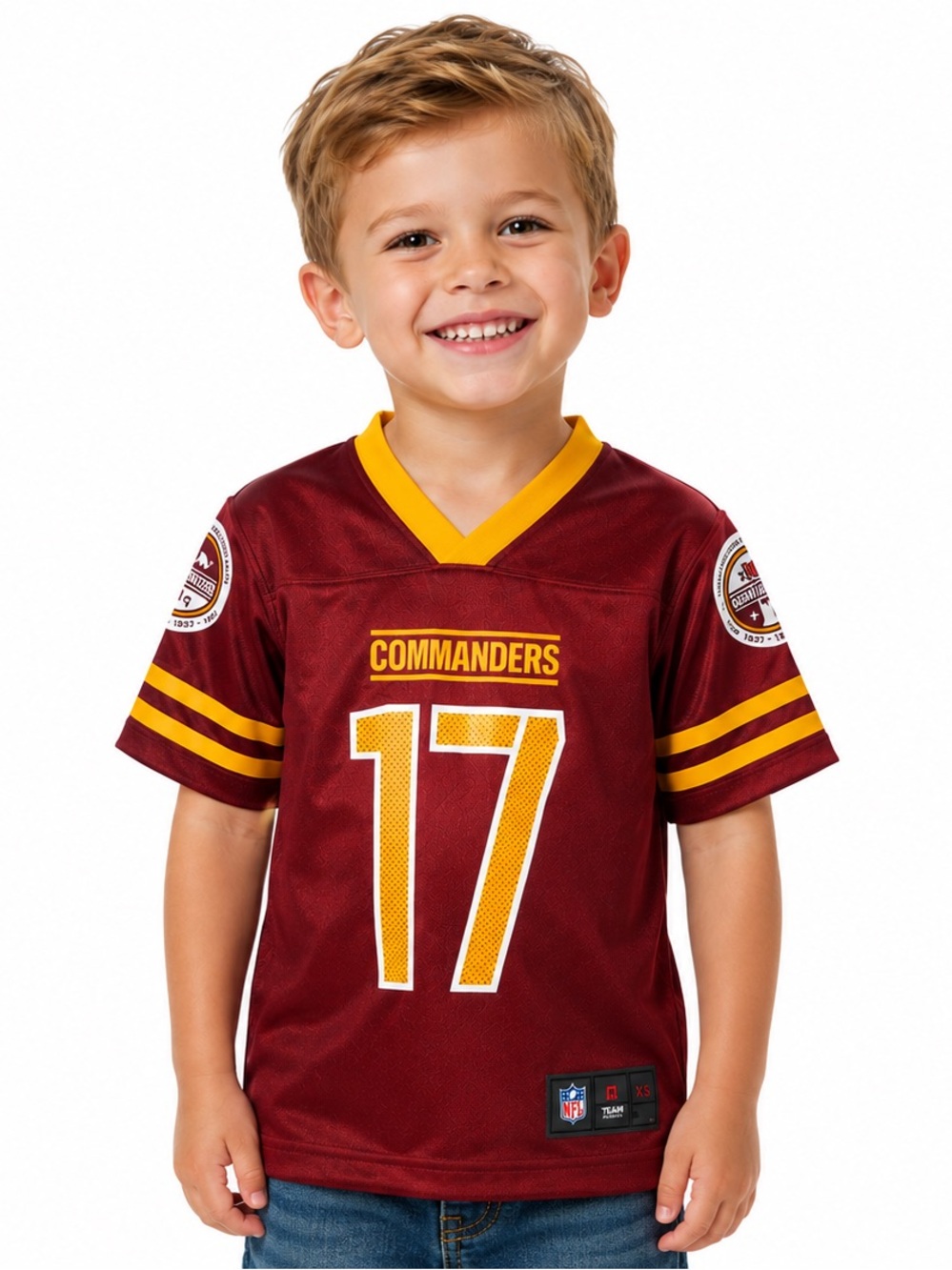 NWT NFL Commanders Youth Jersey - Maroon and Gold #V 17
